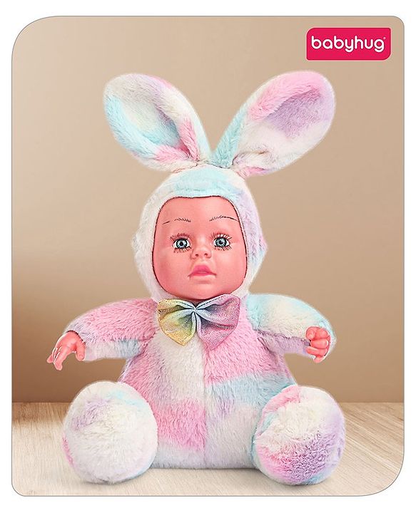 Babyhug Cute Kitten Ear Doll Pink & Yellow - Height 23.5 cm