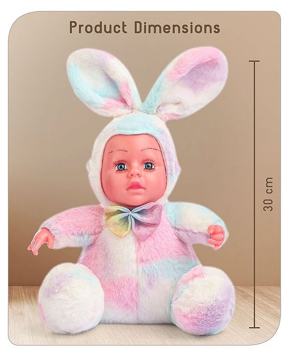 Babyhug Cute Kitten Ear Doll Pink & Yellow - Height 23.5 cm