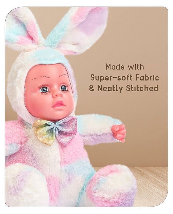 Babyhug Cute Kitten Ear Doll Pink & Yellow - Height 23.5 cm