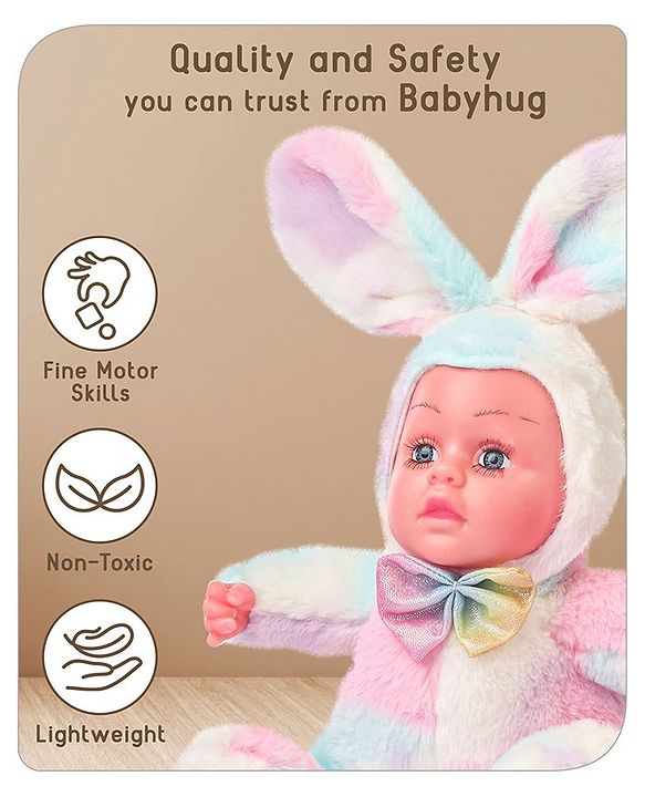 Babyhug Cute Kitten Ear Doll Pink & Yellow - Height 23.5 cm
