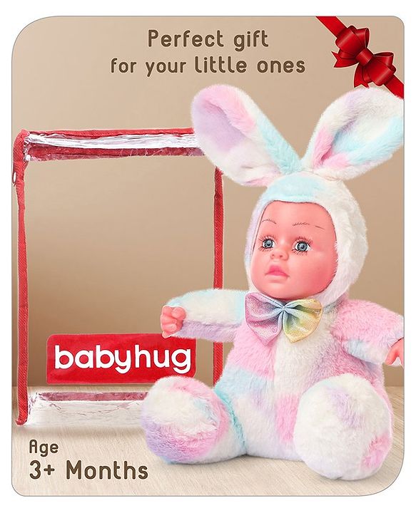 Babyhug Cute Kitten Ear Doll Pink & Yellow - Height 23.5 cm