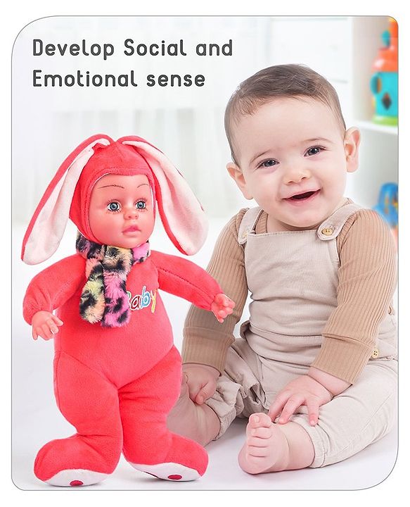 Babyhug Rabbit Standing Doll (Colour may Vary) - Height 35.5 cm