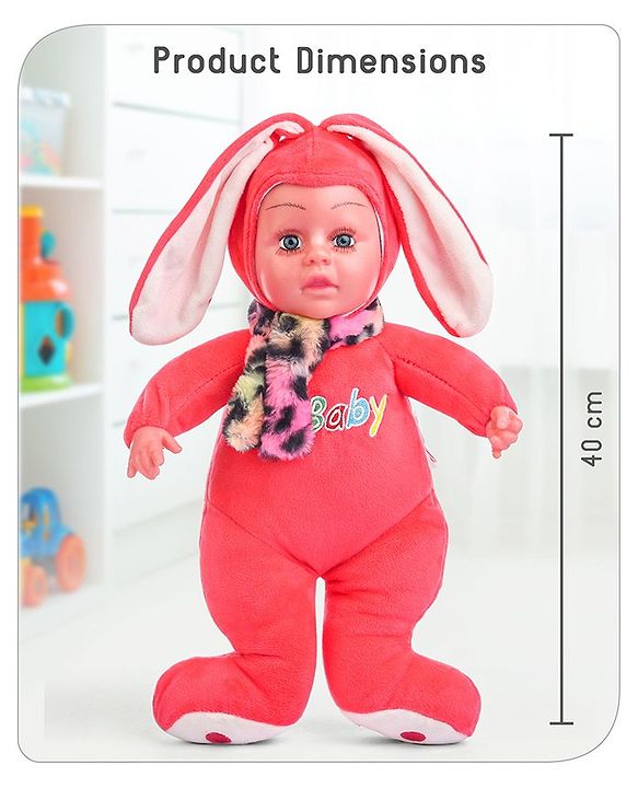 Babyhug Rabbit Standing Doll (Colour may Vary) - Height 35.5 cm