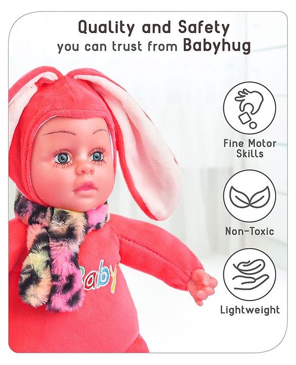 Babyhug Rabbit Standing Doll (Colour may Vary) - Height 35.5 cm