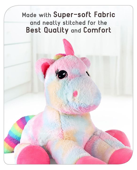 Babyhug Laying Unicorn Rainbow Pink - Height 33 cm