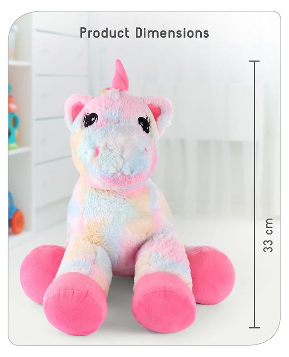 Babyhug Laying Unicorn Rainbow Pink - Height 33 cm