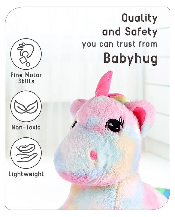 Babyhug Laying Unicorn Rainbow Pink - Height 33 cm