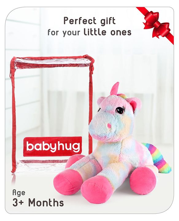 Babyhug Laying Unicorn Rainbow Pink - Height 33 cm