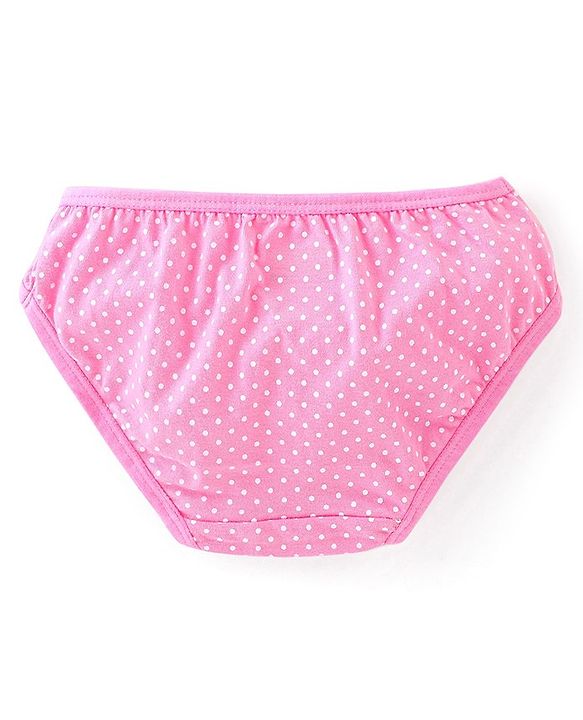 Babyhug 100% Cotton Panties With Polka Dot Print Pack of 3 - Multicolor