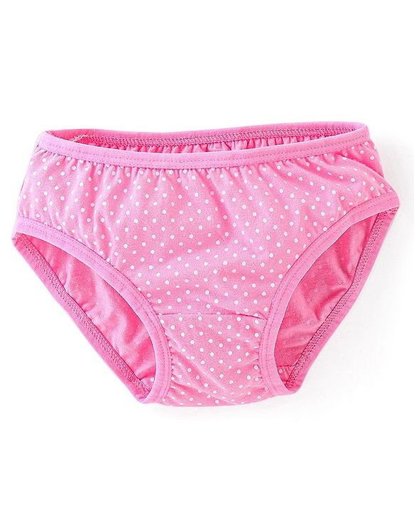 Babyhug 100% Cotton Panties With Polka Dot Print Pack of 3 - Multicolor