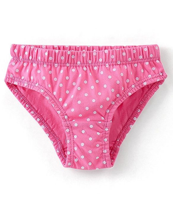 Babyhug 100% Cotton Panties Floral Print Pack of 3 - Pink Turquoise & Navy