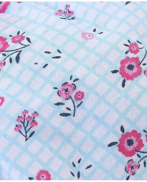 Babyhug 100% Cotton Panties Floral Print Pack of 3 - Pink Turquoise & Navy