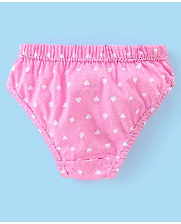 Babyhug 100% Cotton Panties Heart & Popsicle Print Pack of 3- Pink Green & White