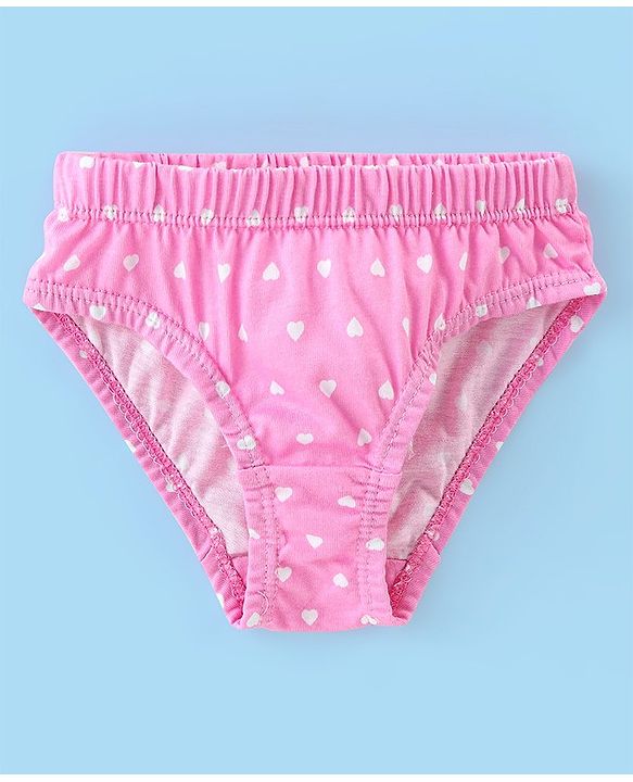 Babyhug 100% Cotton Panties Heart & Popsicle Print Pack of 3- Pink Green & White