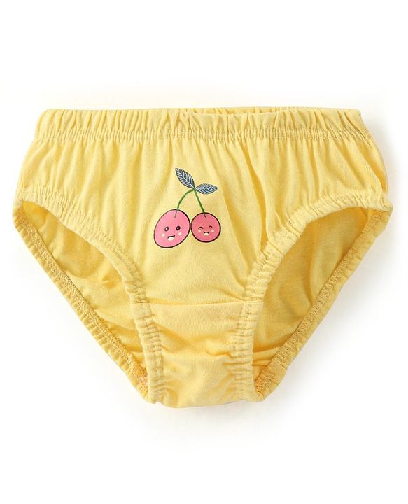Babyhug 100% Cotton Panties Fruits Print Pack of 3 - Red White & Yellow