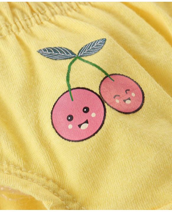 Babyhug 100% Cotton Panties Fruits Print Pack of 3 - Red White & Yellow