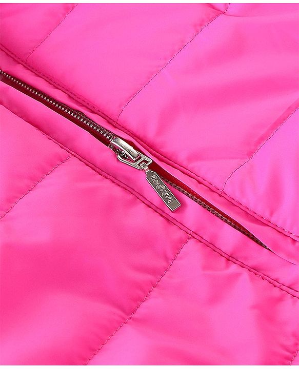 Babyhug Woven Full Sleeves Solid Hooded Jacket - Pink