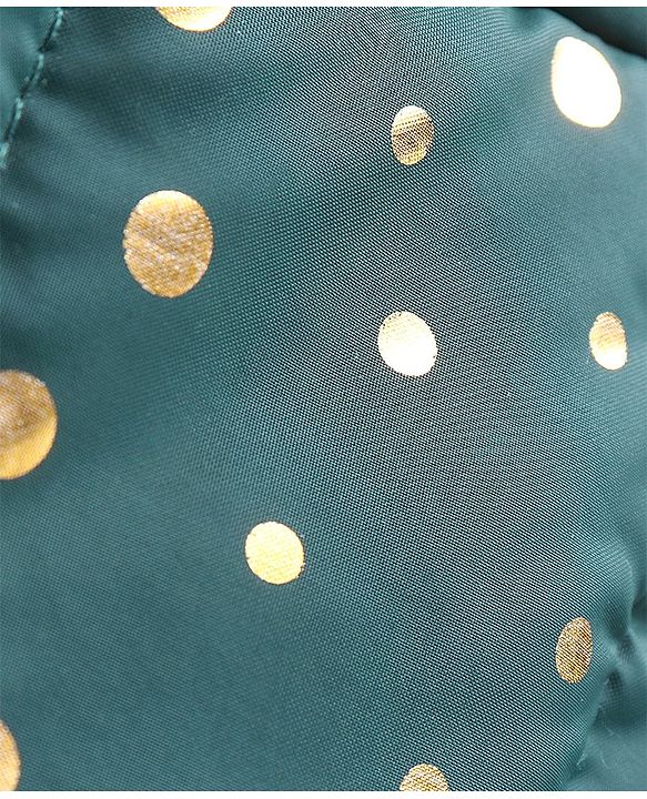Babyhug Full Sleeves Hooded Quilted Jacket Polka Dot Print - Green