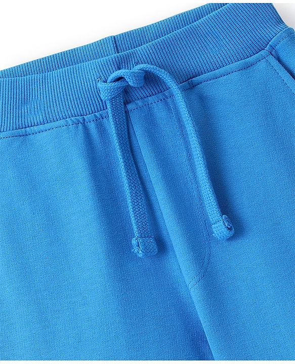 Babyhug Cotton Looper Full Length Checkered Lounge Pant- Blue & White