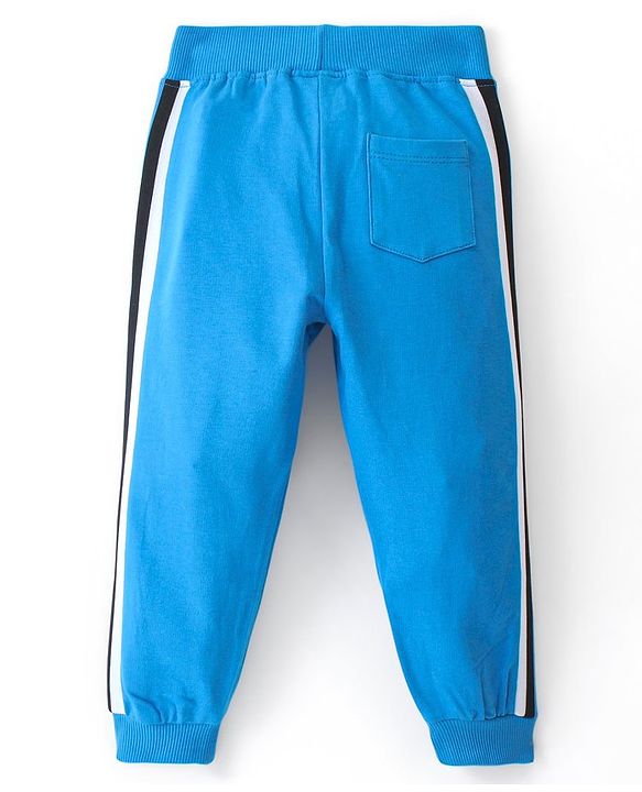 Babyhug Cotton Looper Knit Full Length Lounge Pant Text Printed - Blue