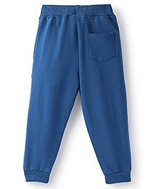 Babyhug Cotton Looper Knit Full Length Lounge Pant Text Print - Blue