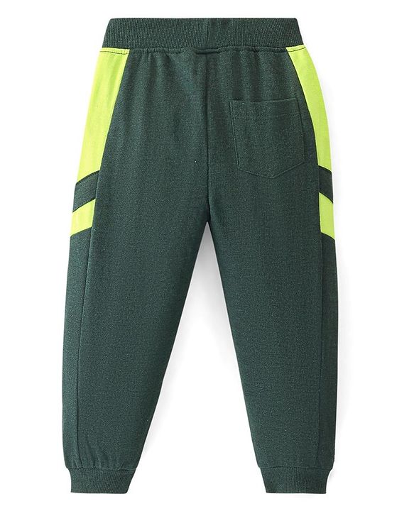 Babyhug Cotton Looper Knit Full Length Lounge Pant Text Print - Green