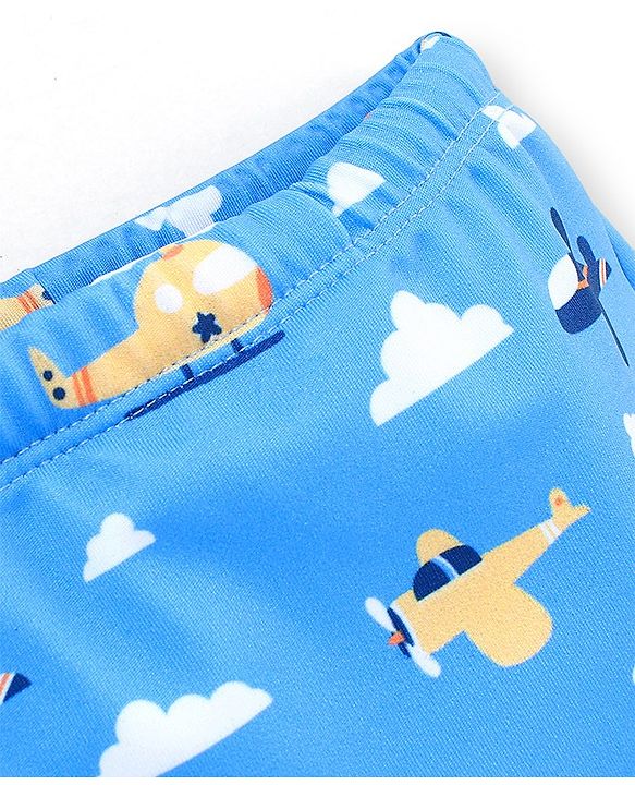 Babyhug Swimming Trunk Aircraft Print - Blue