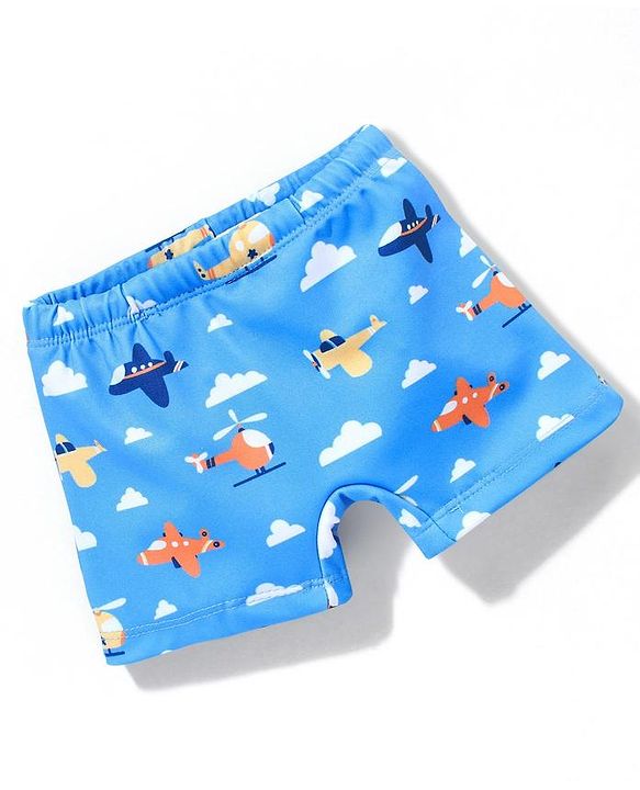 Babyhug Swimming Trunk Aircraft Print - Blue