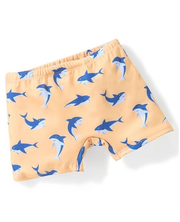 Babyhug Cotton Short Swimming Trunk Dolphin Printed - Orange