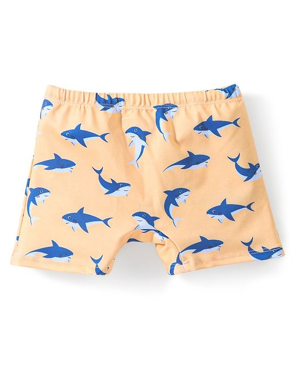 Babyhug Cotton Short Swimming Trunk Dolphin Printed - Orange