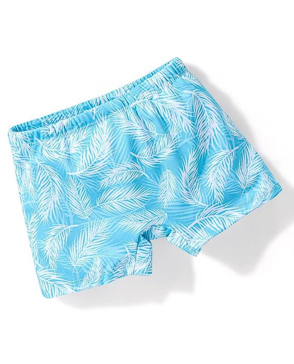 Babyhug Swimming Trunk Leaf Print -  Blue