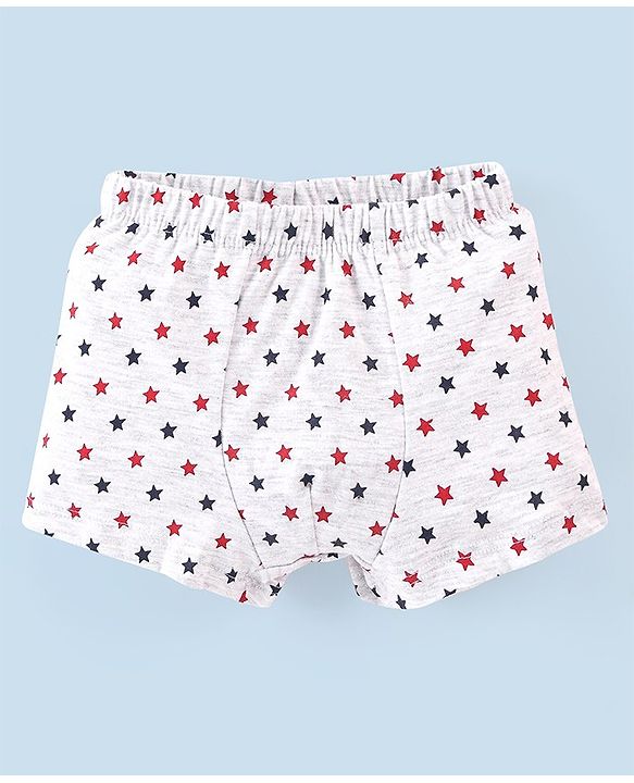 Babyhug 100% Cotton Star Printed Trunk Pack of 5 - Multicolour