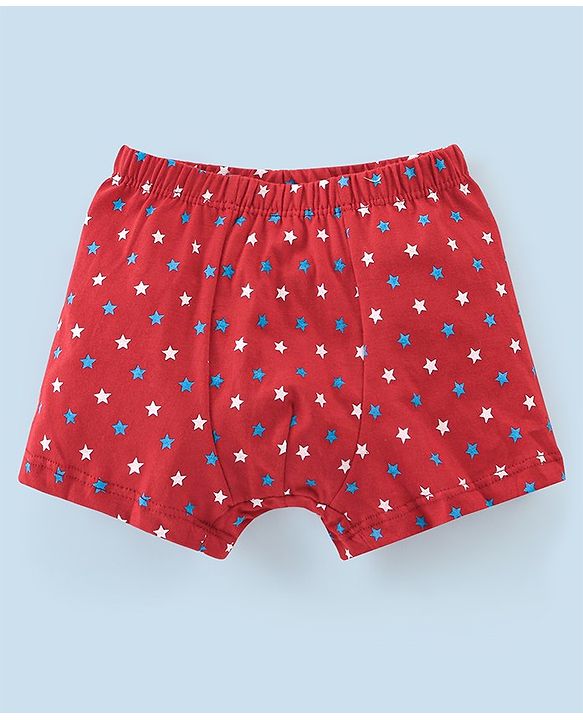 Babyhug 100% Cotton Star Printed Trunk Pack of 5 - Multicolour