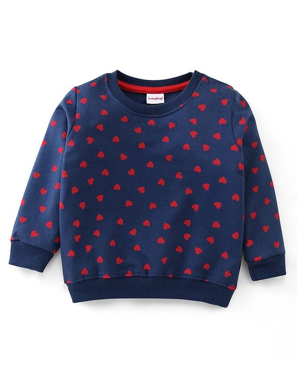 Babyhug Cotton Knit Full Sleeves Sweatshirt with Text Graphic Design Pack of 2 - Multicolour