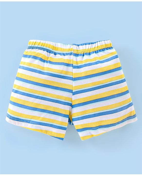 Babyhug 100% Cotton Knit Stripes & Printed Boxers Pack of 5 - Multicolour