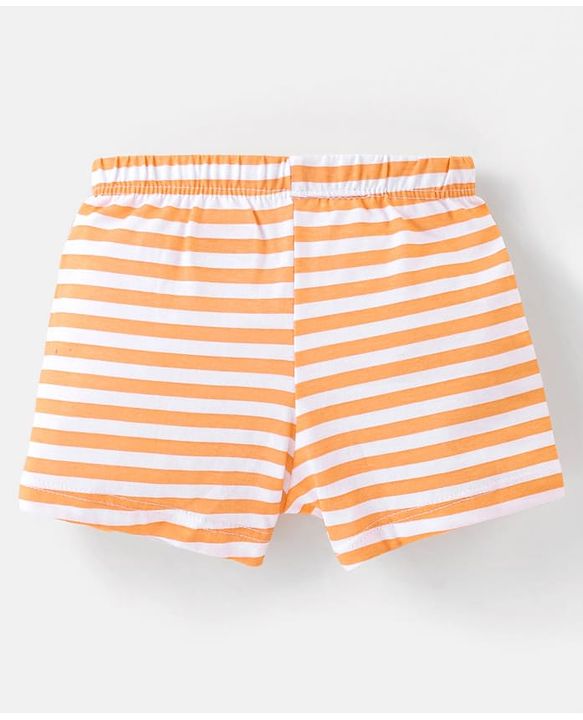 Babyhug 100% Cotton Knit Striped & Fish Printed Trunks Pack of 3 - Multicolour