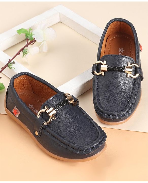 Cute Walk by Babyhug Slip Ons Party Wear Shoes - Navy Blue