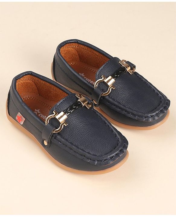 Cute Walk by Babyhug Slip Ons Party Wear Shoes - Navy Blue