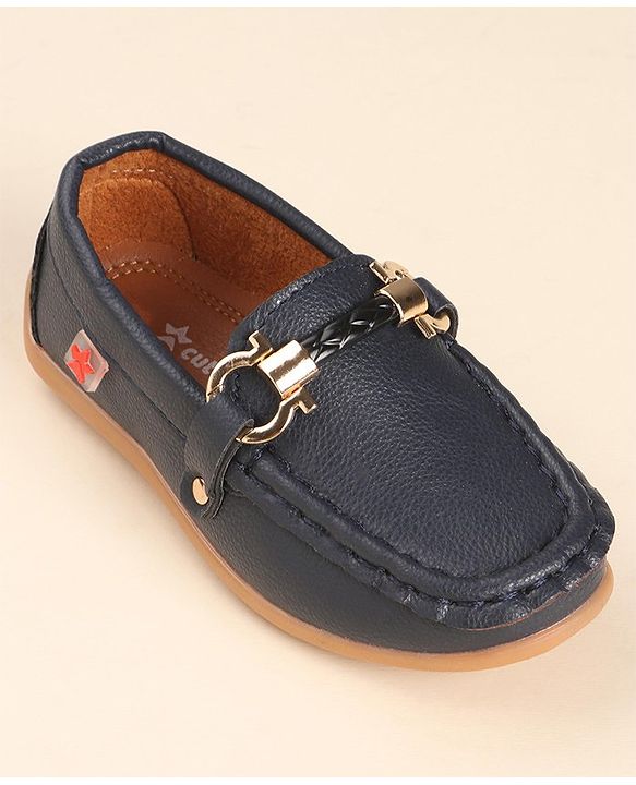 Cute Walk by Babyhug Slip Ons Party Wear Shoes - Navy Blue