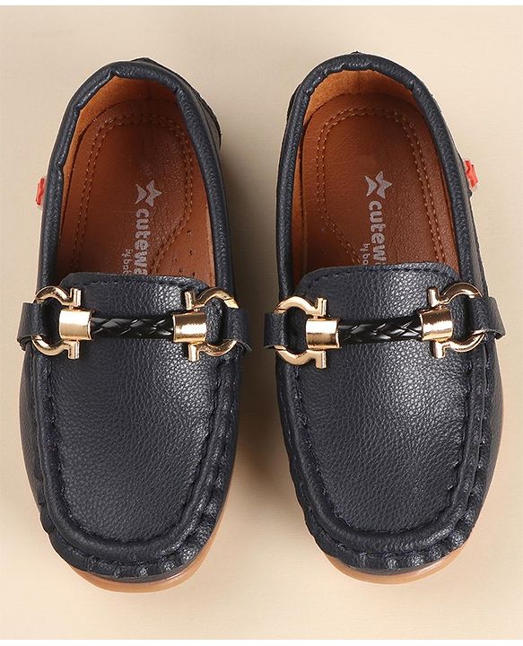 Cute Walk by Babyhug Slip Ons Party Wear Shoes - Navy Blue