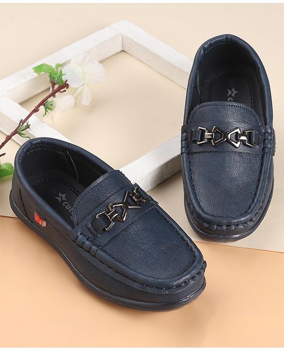Cute Walk by Babyhug Slip On Formal & Party Wear Shoes with Applique - Navy Blue