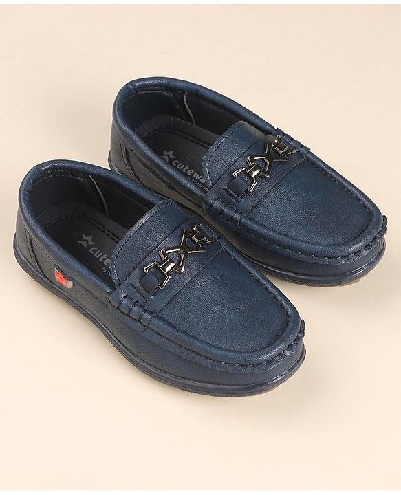 Cute Walk by Babyhug Slip On Formal & Party Wear Shoes with Applique - Navy Blue