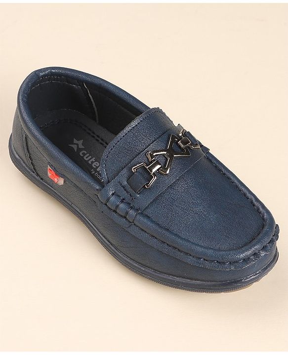 Cute Walk by Babyhug Slip On Formal & Party Wear Shoes with Applique - Navy Blue