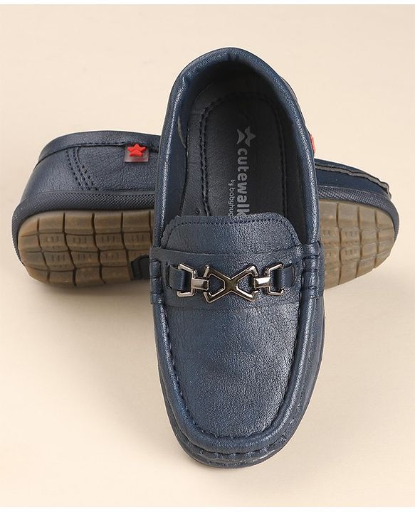 Cute Walk by Babyhug Slip On Formal & Party Wear Shoes with Applique - Navy Blue