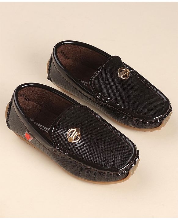 Cute Walk by Babyhug Slip On Loafers with Applique - Coffee Brown