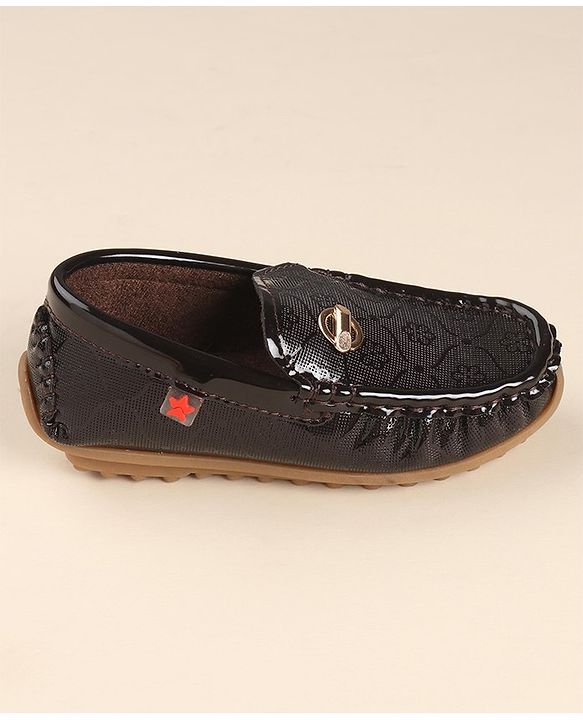 Cute Walk by Babyhug Slip On Loafers with Applique - Coffee Brown
