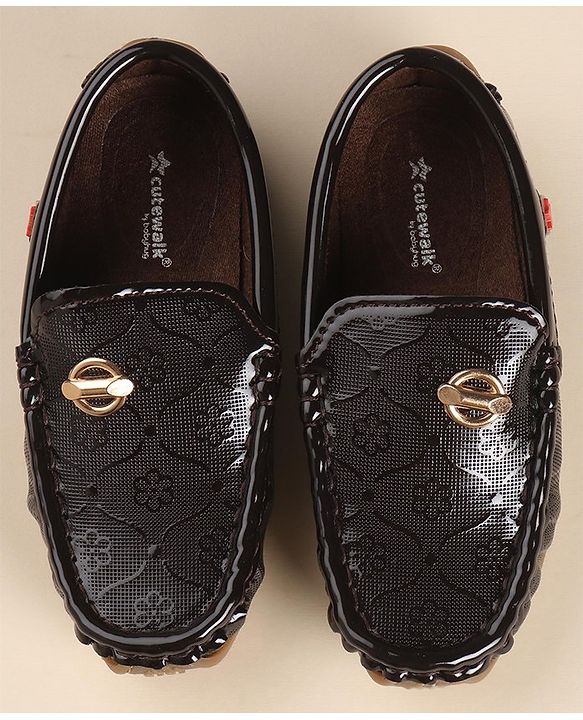 Cute Walk by Babyhug Slip On Loafers with Applique - Coffee Brown