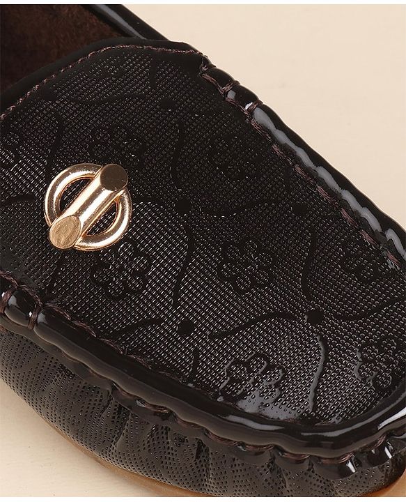 Cute Walk by Babyhug Slip On Loafers with Applique - Coffee Brown