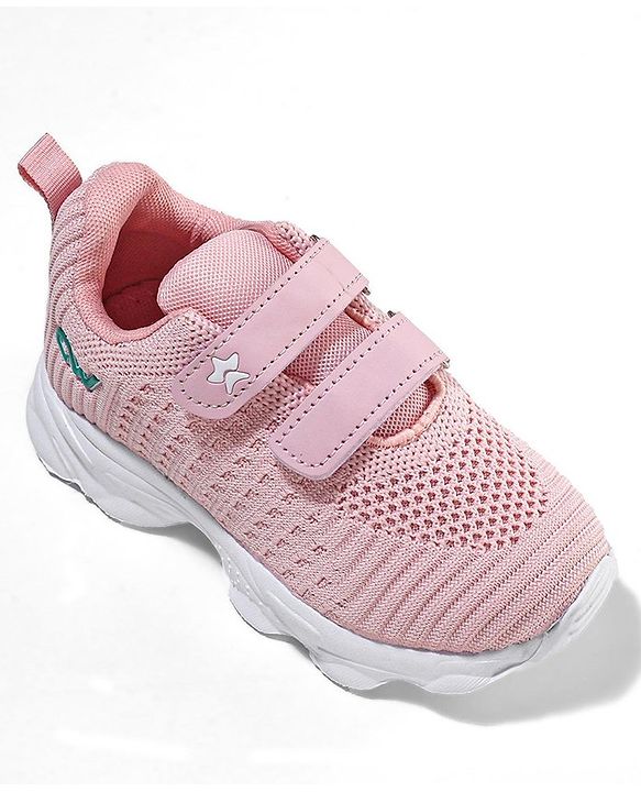 Cute Walk by Babyhug Solid Colour Sneakers with Double Velcro Closure - Pink