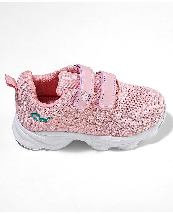 Cute Walk by Babyhug Solid Colour Sneakers with Double Velcro Closure - Pink
